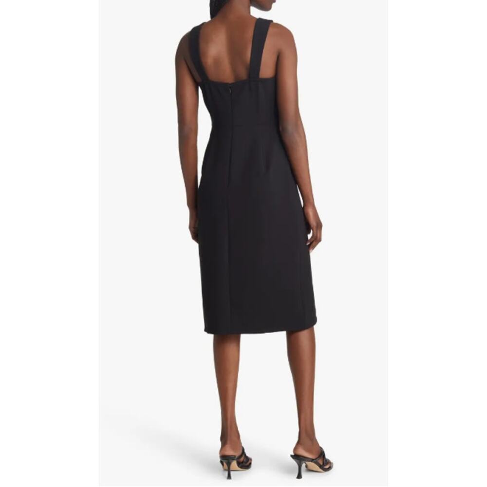 Chelsea 28 Square Neck Sleeveless Side Slit Dress Black NWT Size S - Picture 2 of 9
